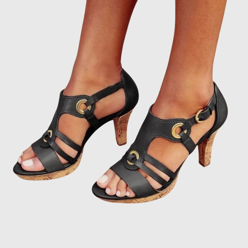 Eloísa | Tacones ortopédicos con tiras y tacón medio