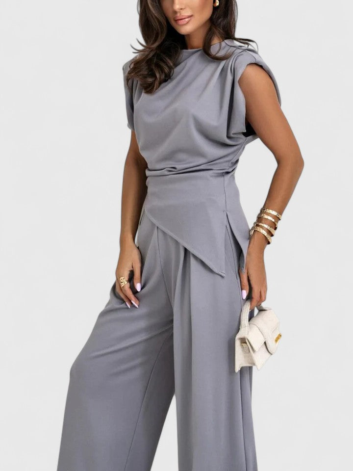 Renata | Conjunto elegante con pantalón y top sin mangas