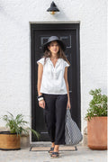 PANTALON EFECTO ARRUGADO NEGRO