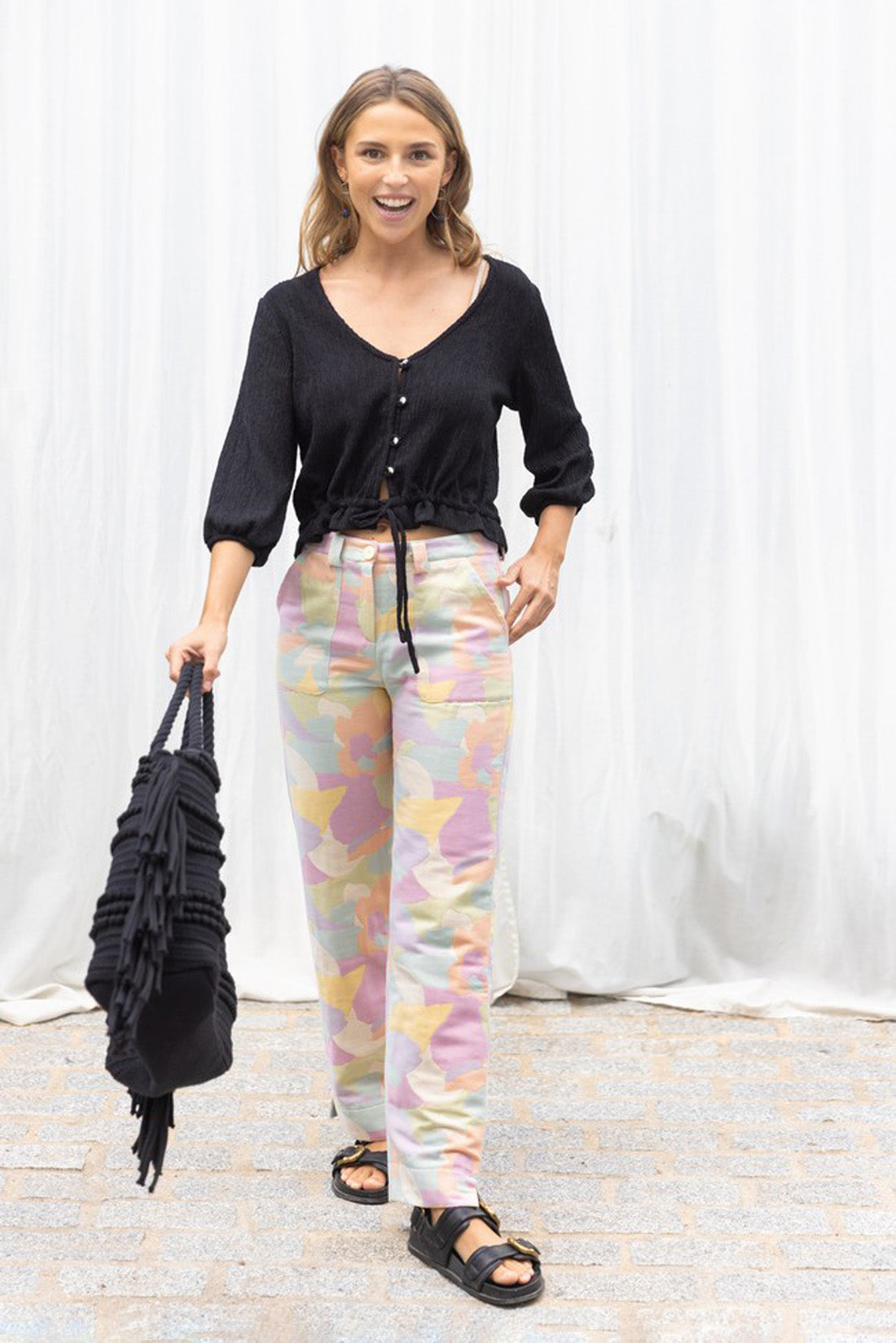 PANTALON ZOA  LILA Y LIMON