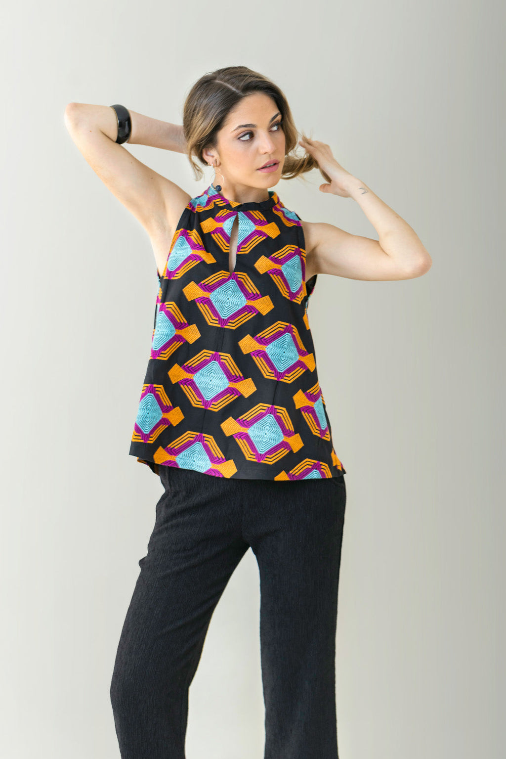 TOP HALTER BROCADO