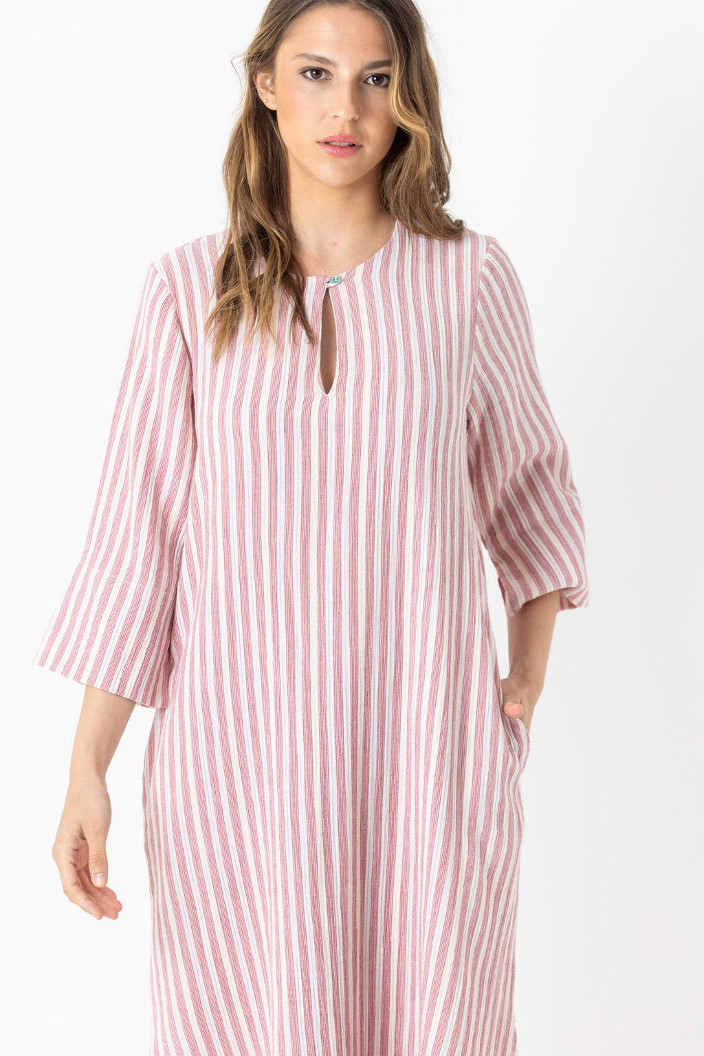 VESTIDO MARRUECOS RAYA ROJA