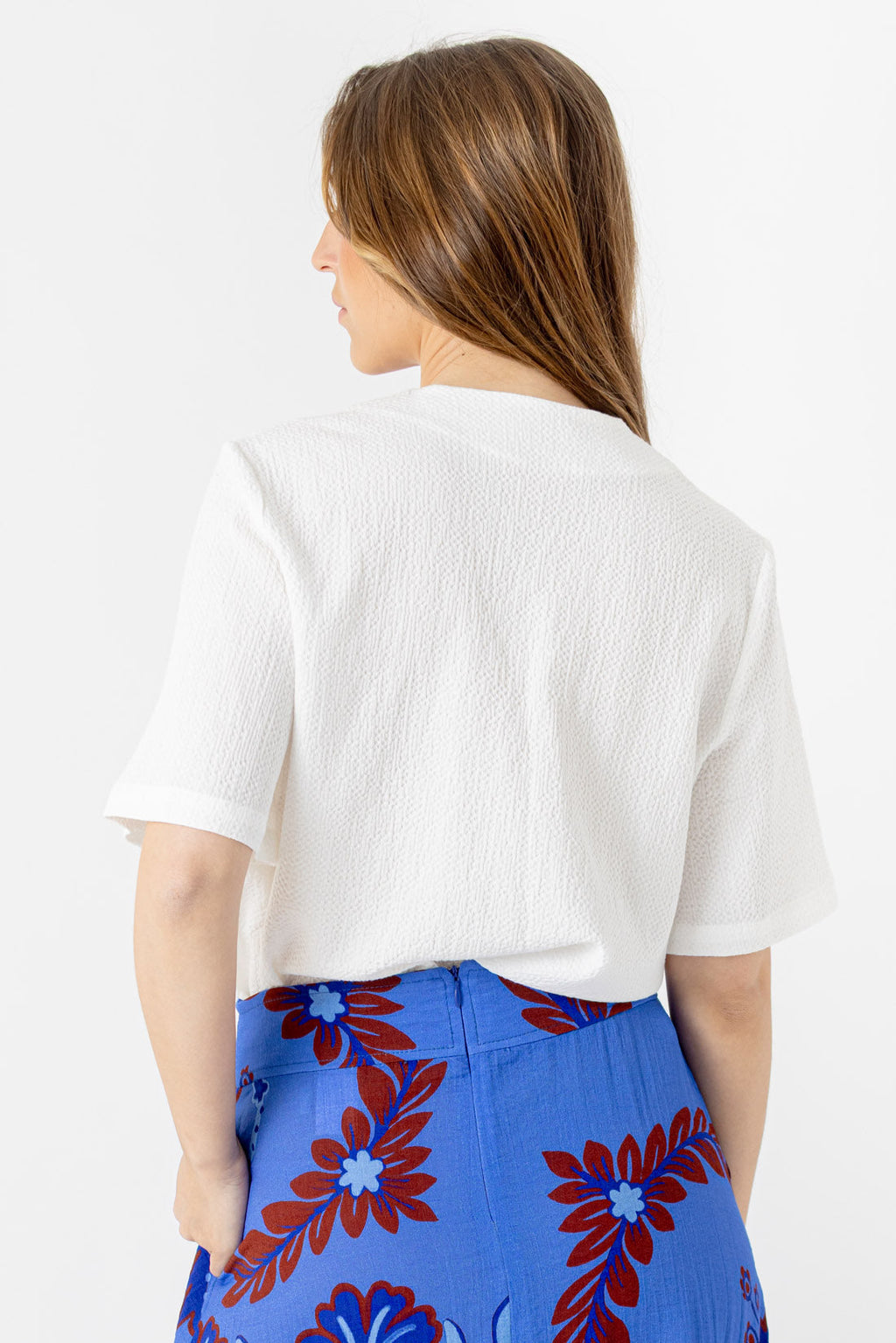 BLUSA NINA BLANCO FLOCADO