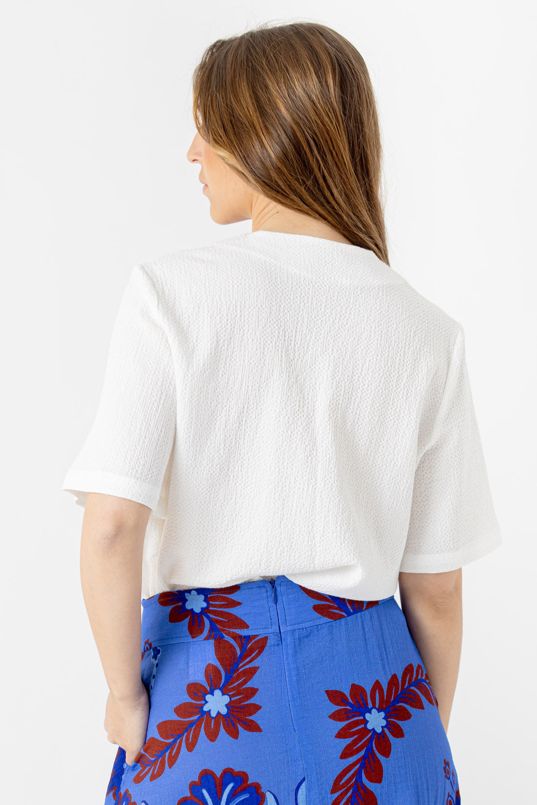 BLUSA NINA BLANCO FLOCADO