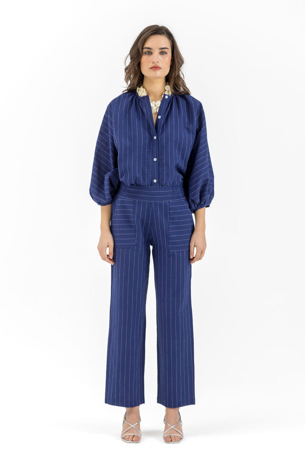 TOTAL LOOK FLOCADO AZUL