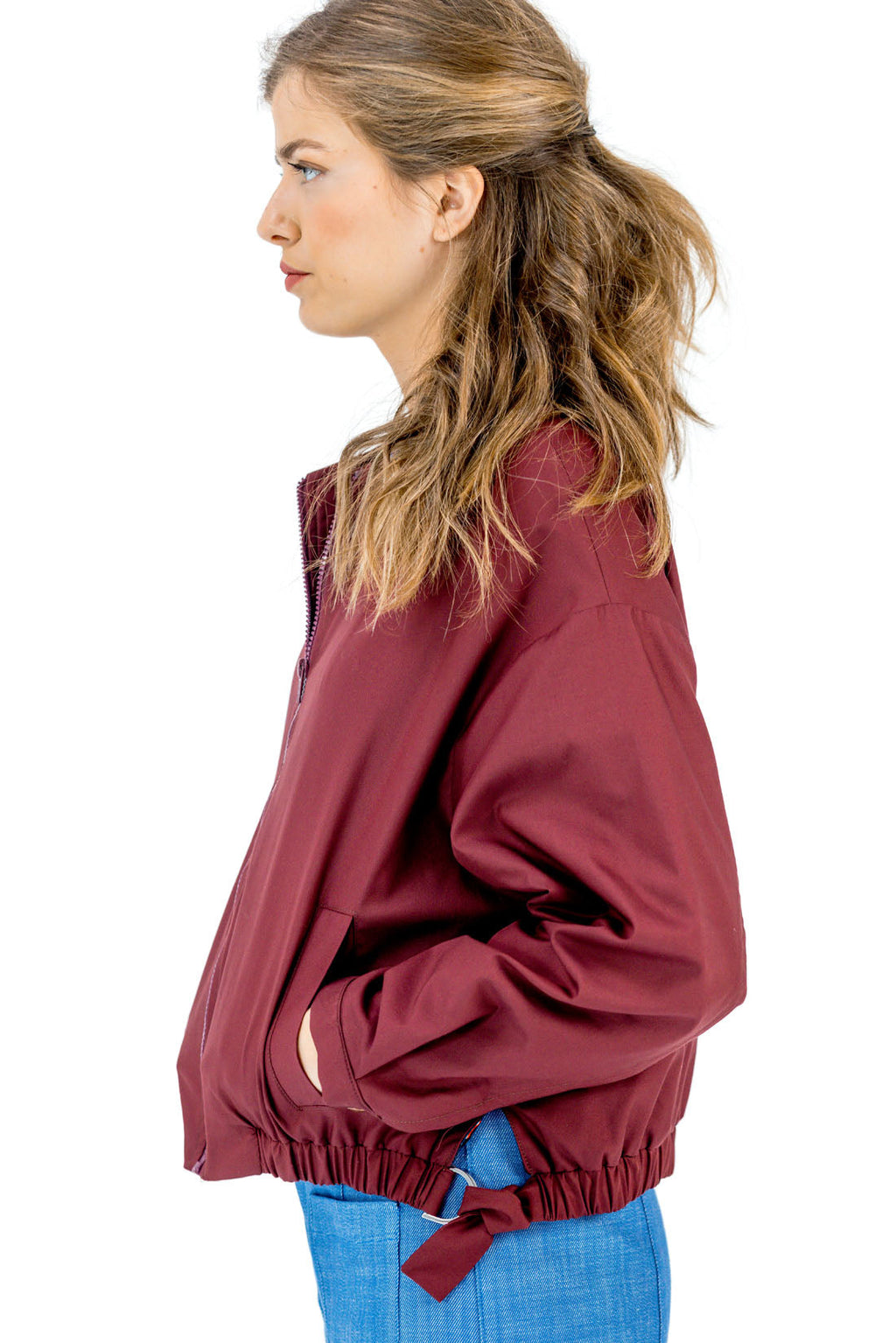BOMBER POPELIN BURDEOS
