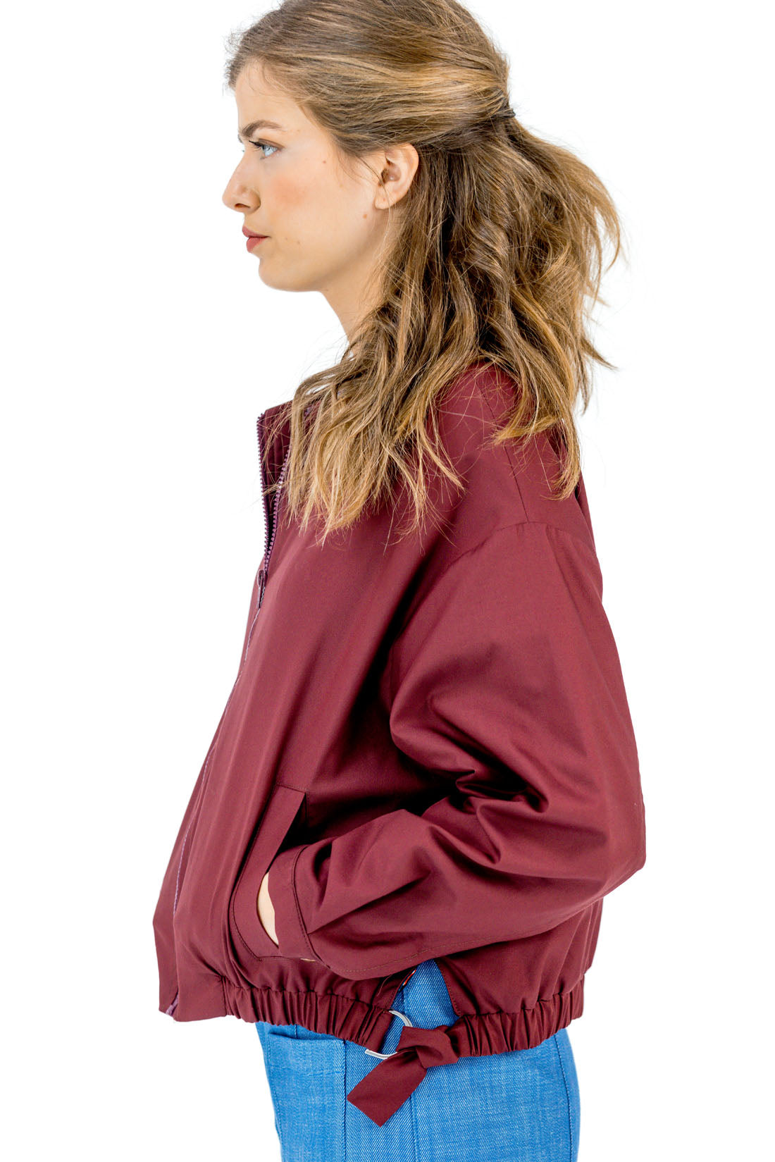 BOMBER POPELIN BURDEOS