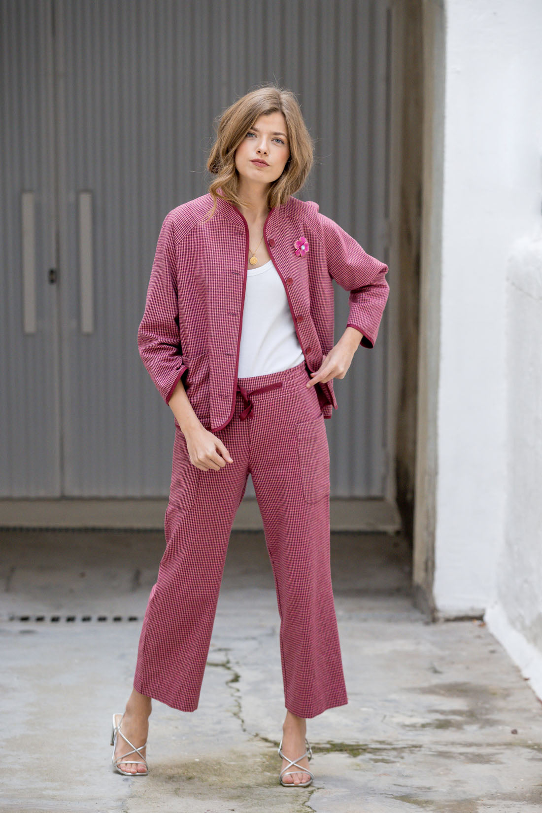 PANTALON UKA VICHY ROSA