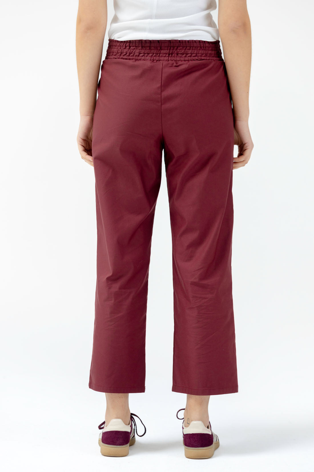 PANTALON POPELIN BURDEOS