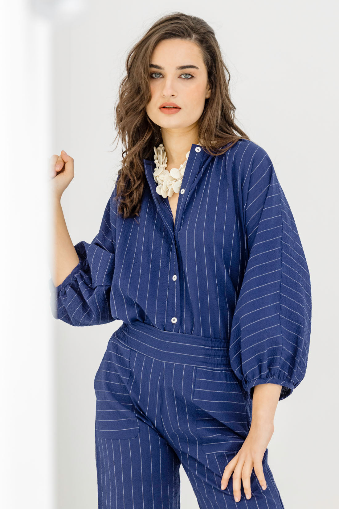 TOTAL LOOK FLOCADO AZUL