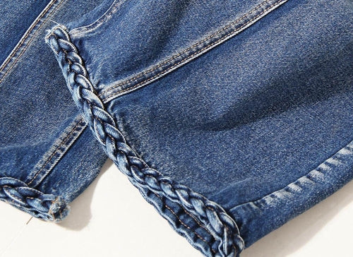 UrbanEase™ Women's Handmade Braided Wide Leg Jeans