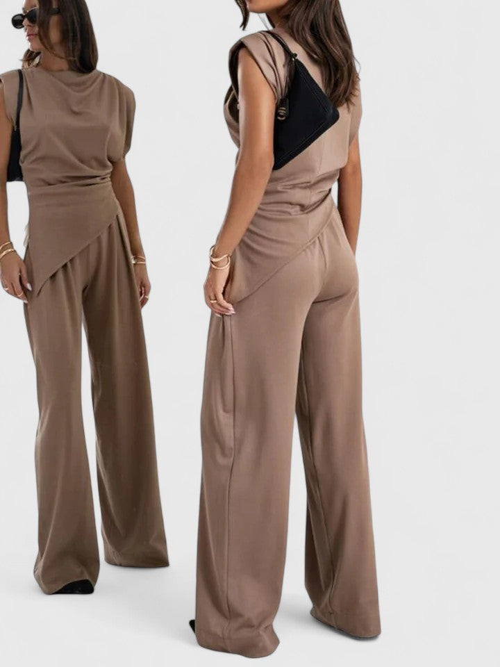 Renata | Conjunto elegante con pantalón y top sin mangas