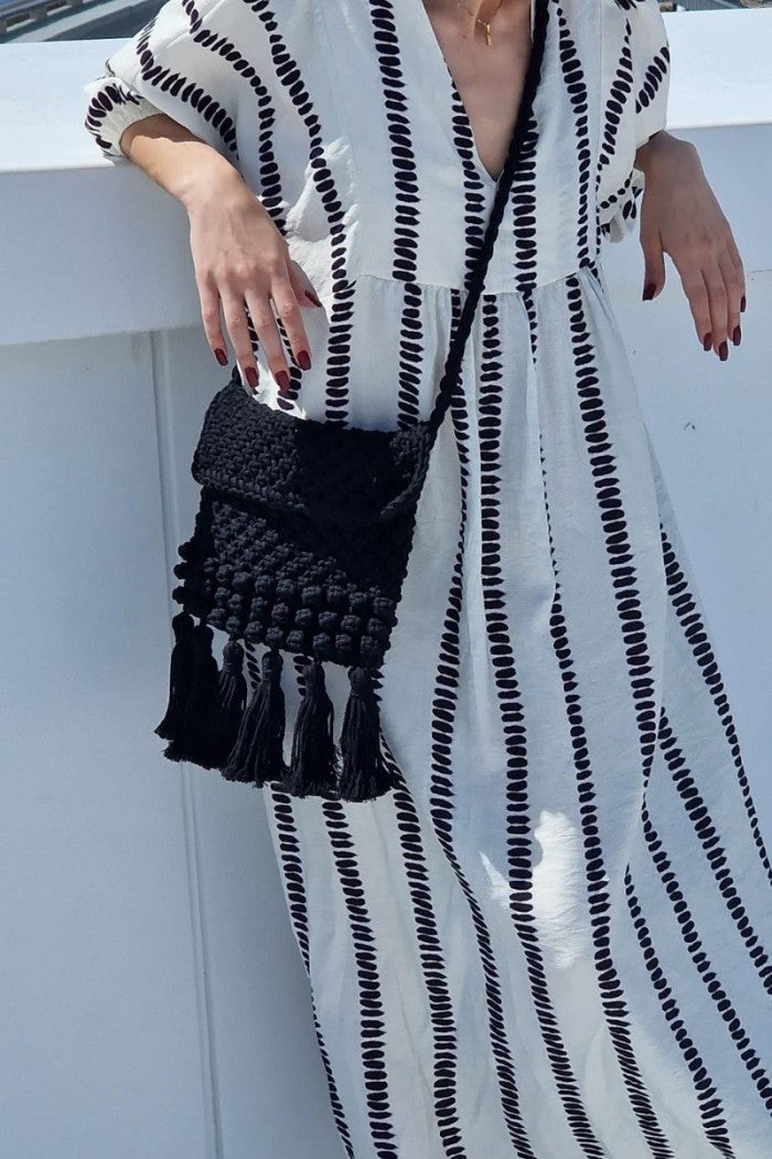 Bolso crochet bandolera negro