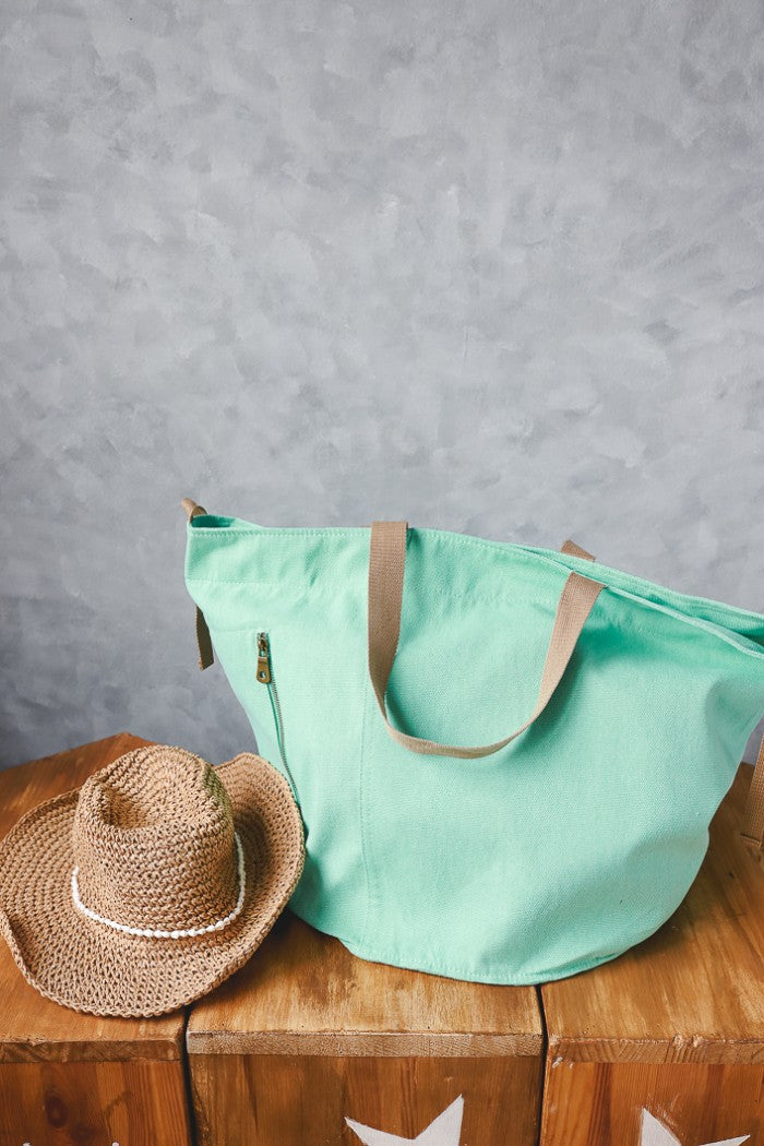 Bolso de playa oversize verde mint con opción de personalizar