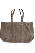 Bolso de ante topo shopping con tachuelas