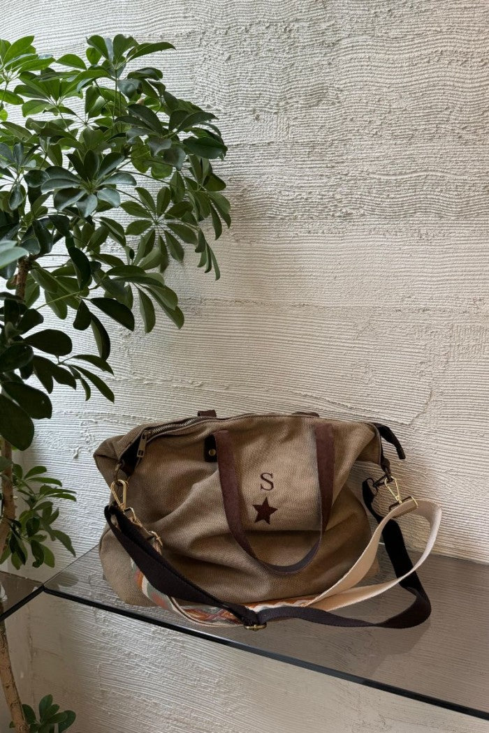 Bolso oversize loneta topo