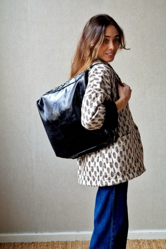 Bolso de hombro tachuelas negro