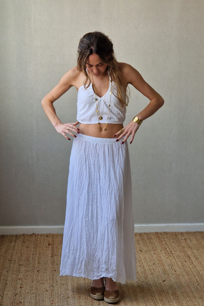 Top lurex blanco