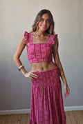 Top estampado fucsia