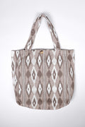 Bolso estampado ikat beige con opción de personalizar