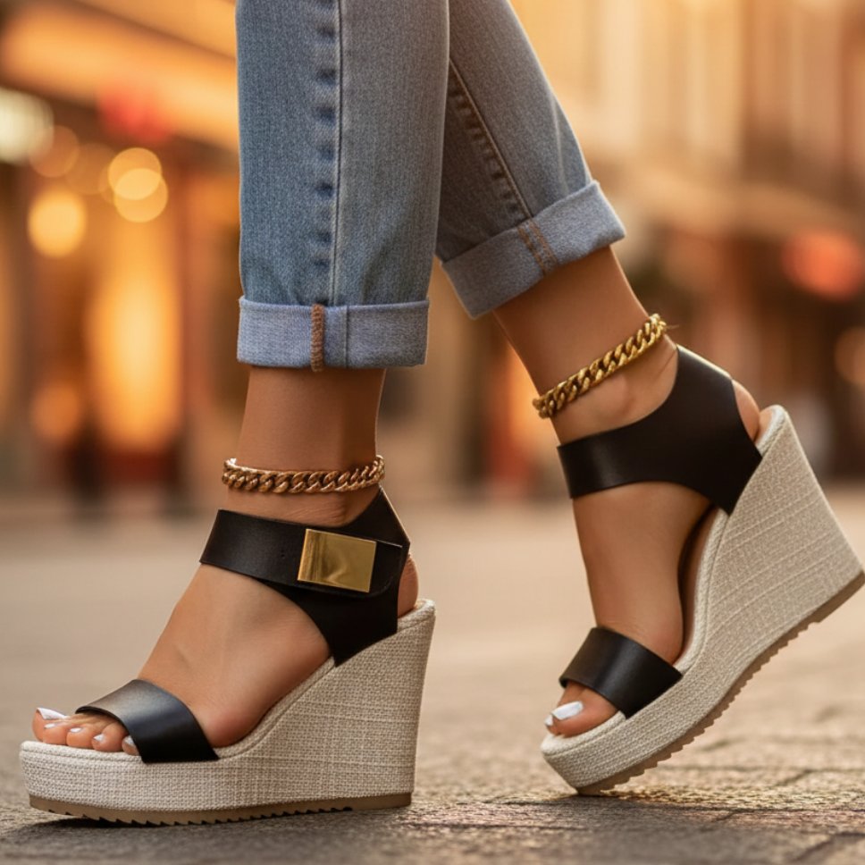 Ernestina | Sandalias ortopédicas para mujer con cuña plataforma